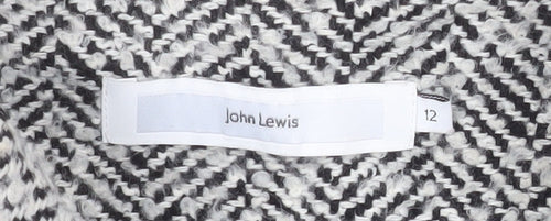 John Lewis Women's Grey Herringbone Wool Blend Pea Coat Size 12