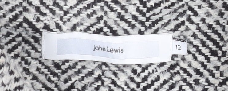 John Lewis Women's Grey Herringbone Wool Blend Pea Coat Size 12