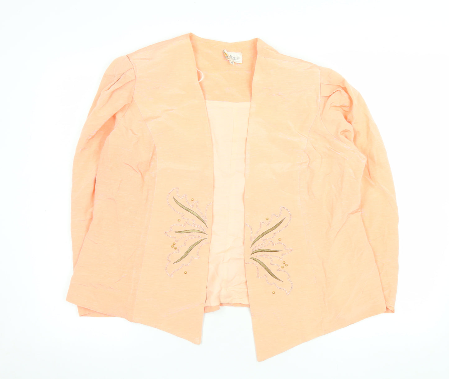Desiree New York Womens Peach Size 16 Tailored Open Front Blazer