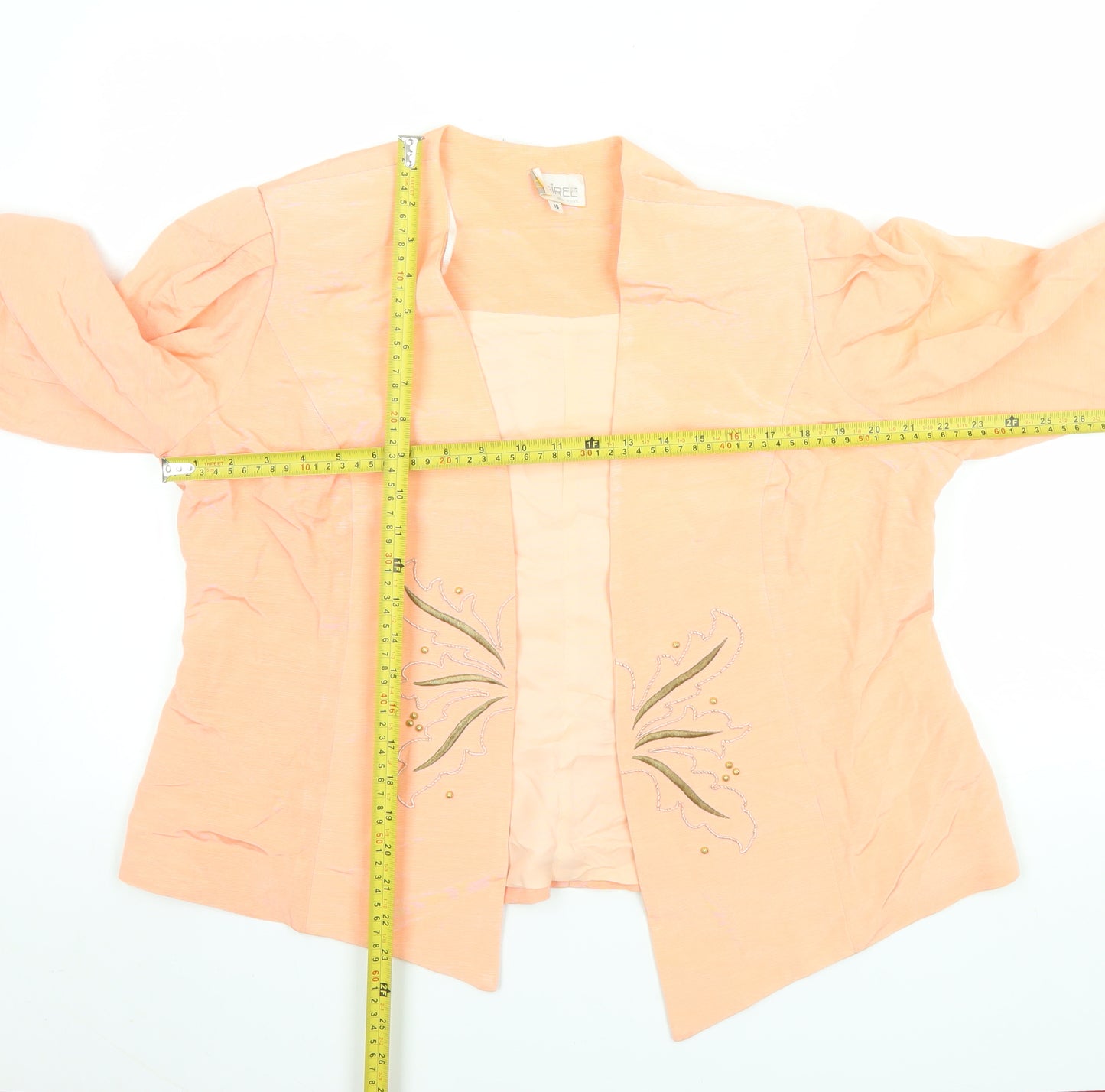 Desiree New York Womens Peach Size 16 Tailored Open Front Blazer