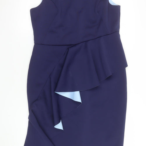 Issa London Women’s Blue Knee Length Sheath Dress Size 16
