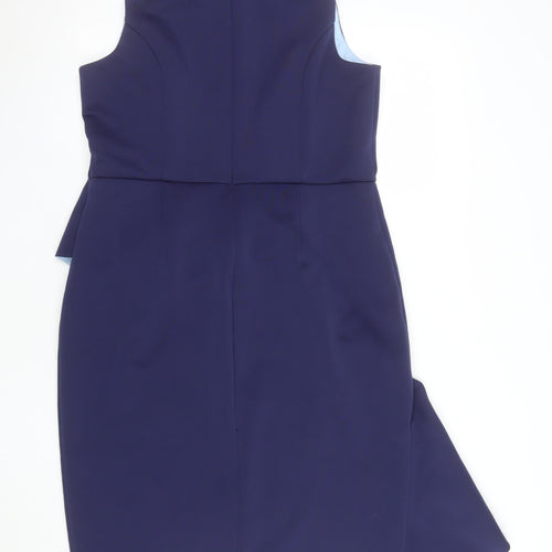 Issa London Women’s Blue Knee Length Sheath Dress Size 16
