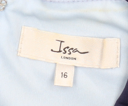 Issa London Women’s Blue Knee Length Sheath Dress Size 16