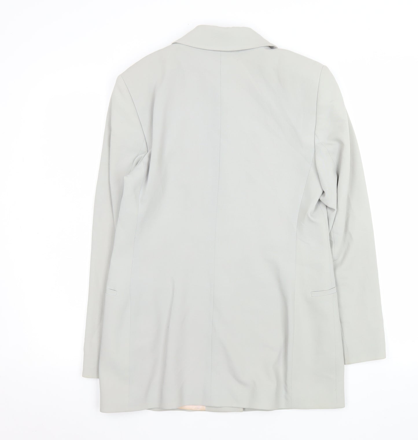 Red/Green Women Grey Single-Breasted Blazer Size 8 Wool Blend