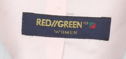 Red/Green Women Grey Single-Breasted Blazer Size 8 Wool Blend