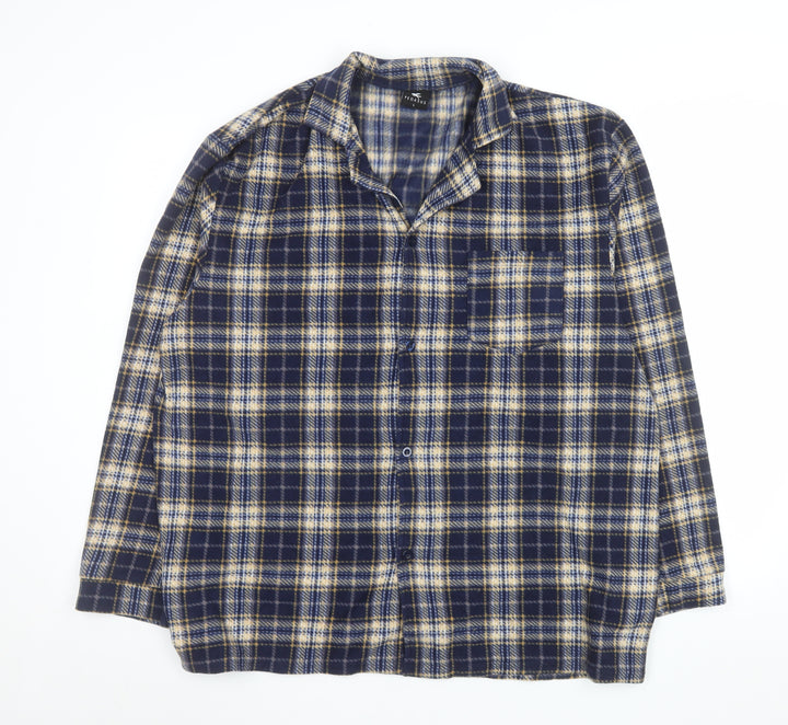 Pegasus Men's Blue Check Flannel Button Jacket L Regular Fit