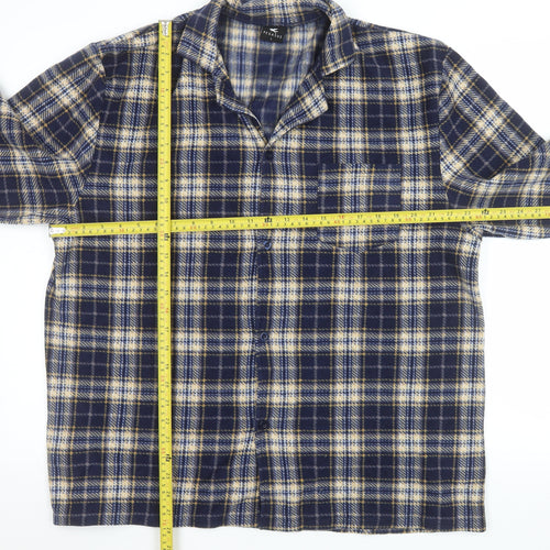 Pegasus Men's Blue Check Flannel Button Jacket L Regular Fit