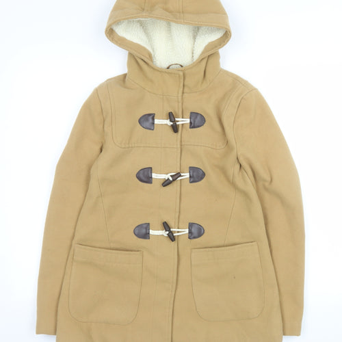 Atmosphere Women Beige Hooded Toggle Duffle Coat Size 8