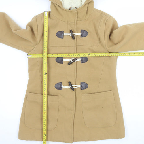 Atmosphere Women Beige Hooded Toggle Duffle Coat Size 8