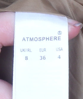Atmosphere Women Beige Hooded Toggle Duffle Coat Size 8