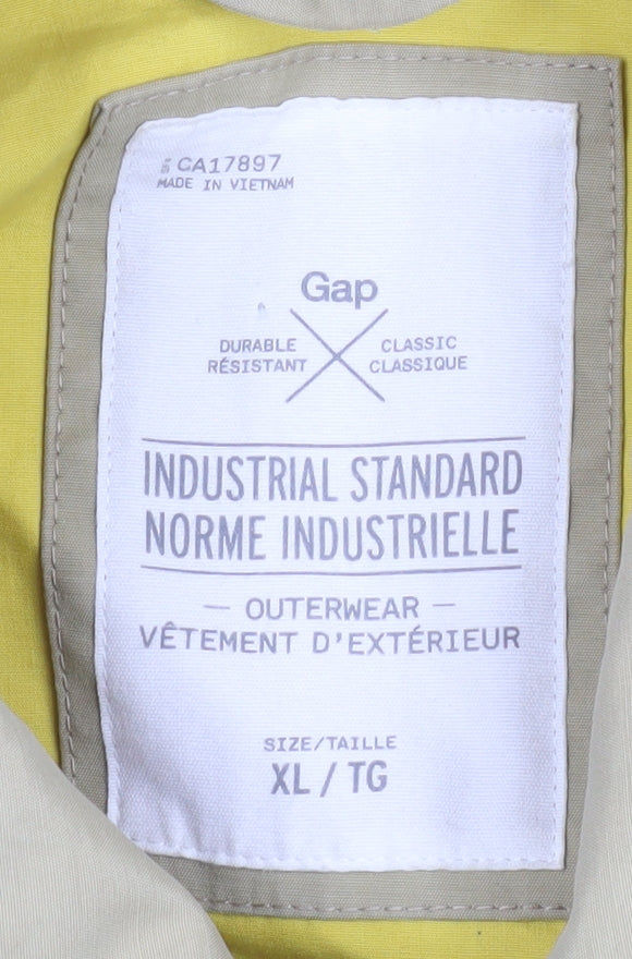 GAP Men's Beige XL Classic Lightweight Cotton Blend Coat