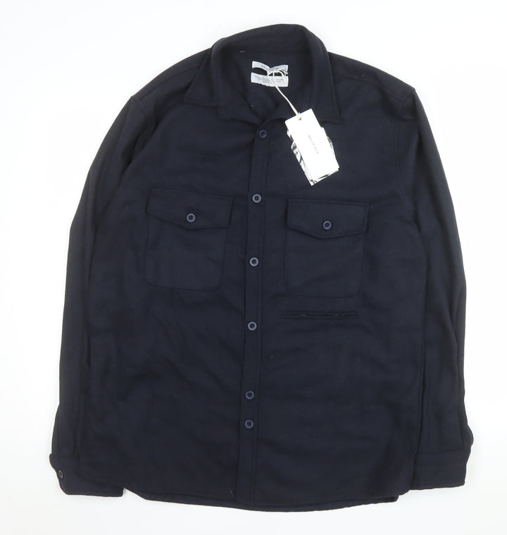 Bellfield Men's Navy Polyester Button Jacket Large