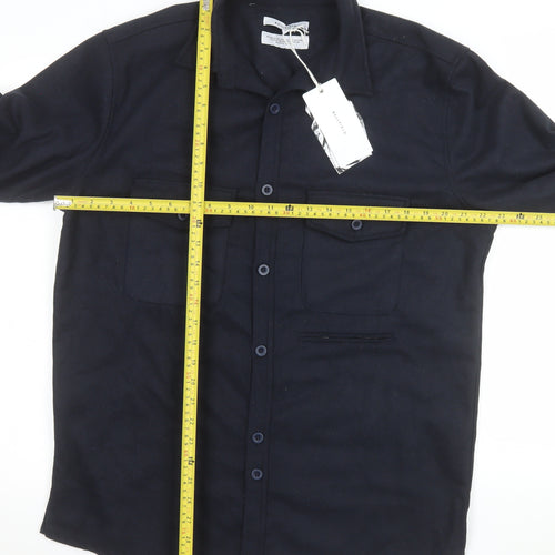 Bellfield Men's Navy Polyester Button Jacket Large