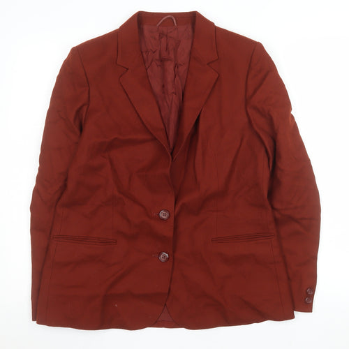 Marks and Spencer Women Red Wool Blazer Size 16 Classic Single-Breasted Jacket