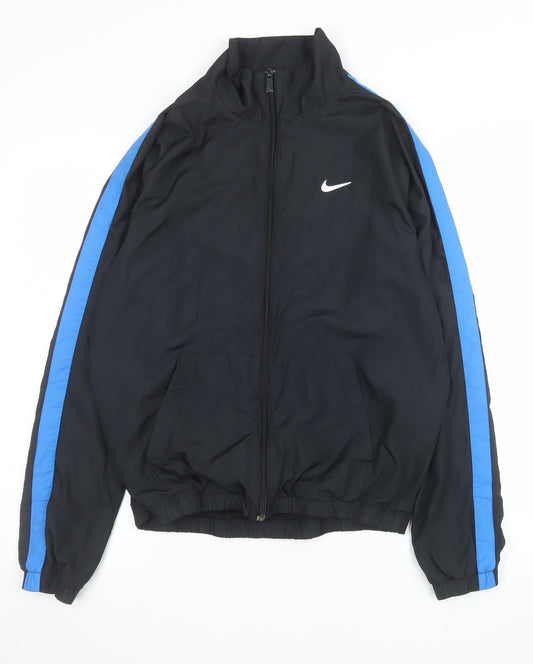 Nike Men's Black Blue Track Jacket M Full Zip Lightweight Sportswear