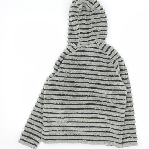 Craghoppers Boys Grey Striped Hooded Fleece Jacket Age 7-8 Years