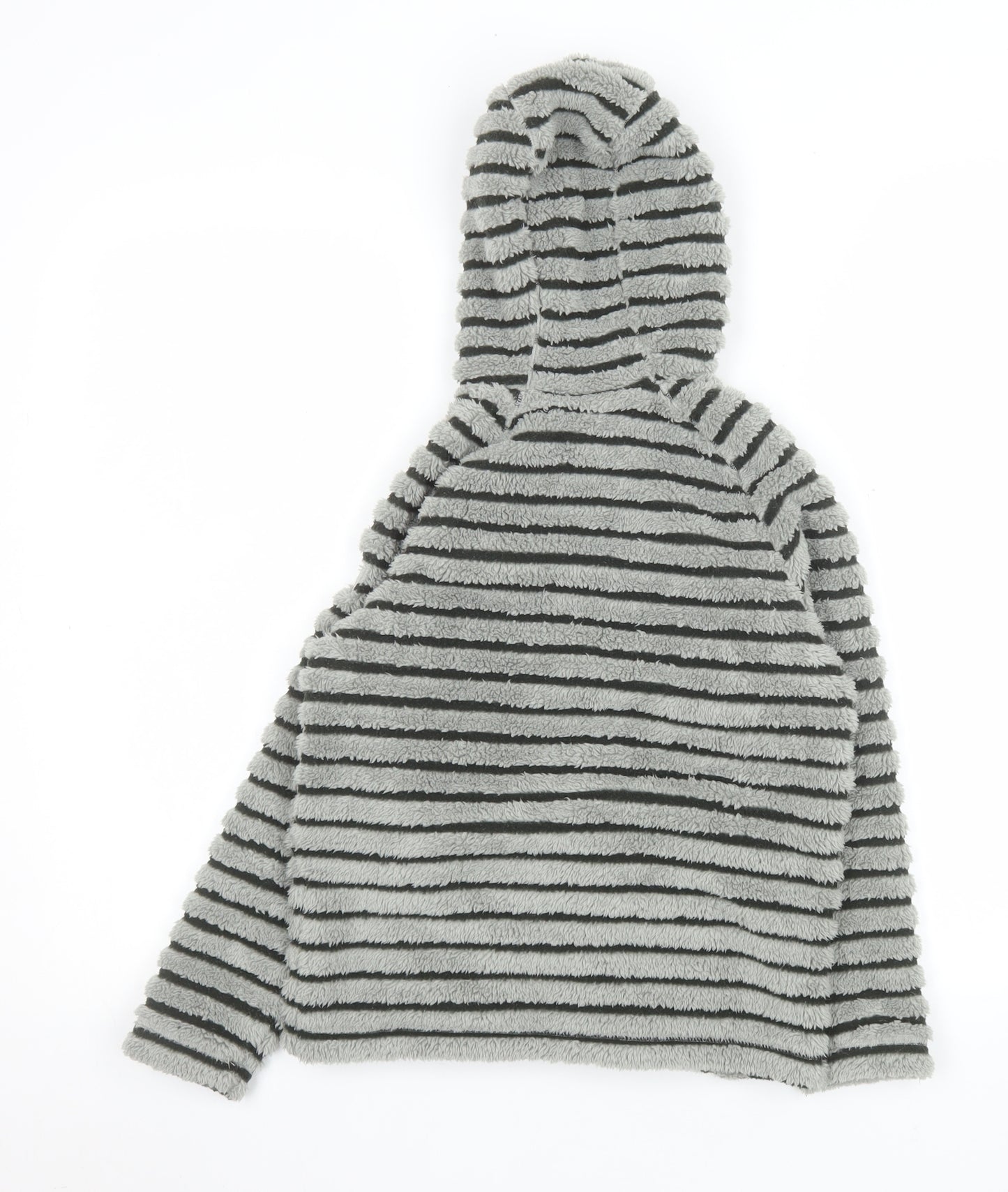 Craghoppers Boys Grey Striped Hooded Fleece Jacket Age 7-8 Years