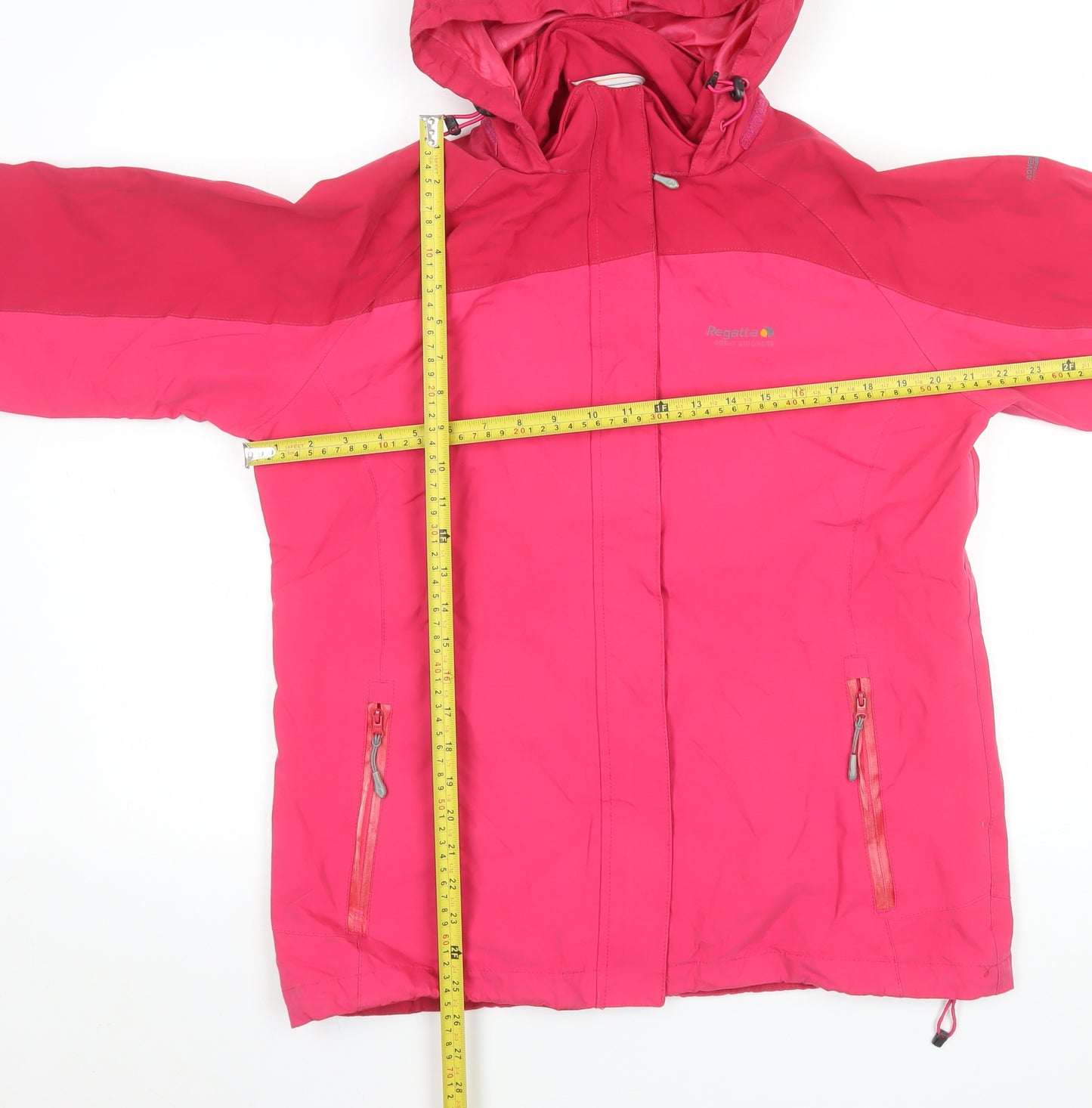 Regatta Women's Pink Waterproof Hooded Rain Jacket Size 14