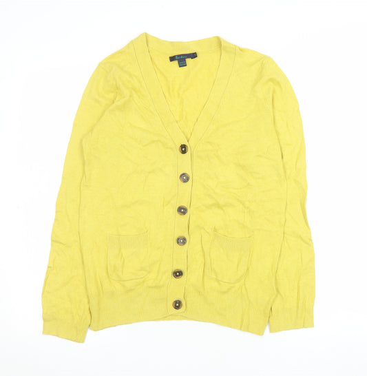 Boden Women's Yellow Long Sleeve V-Neck Cardigan Size 12