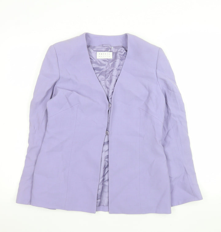 Precis Petite Women's Purple Wool Blend Lined Blazer Size 12