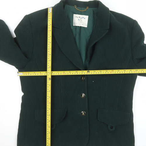 Separa Fink Women's Green Wool Single-Breasted Suit Jacket UK 14