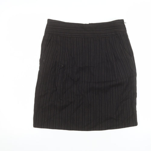 Jigsaw Women’s Black Pinstripe Wool Pencil Skirt Size 8