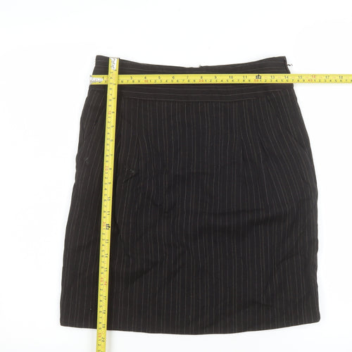Jigsaw Women’s Black Pinstripe Wool Pencil Skirt Size 8
