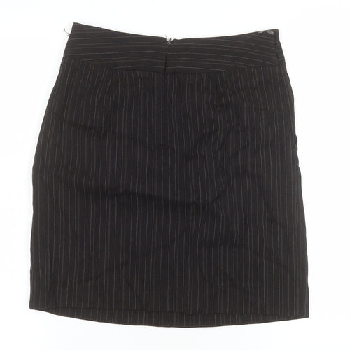 Jigsaw Women’s Black Pinstripe Wool Pencil Skirt Size 8