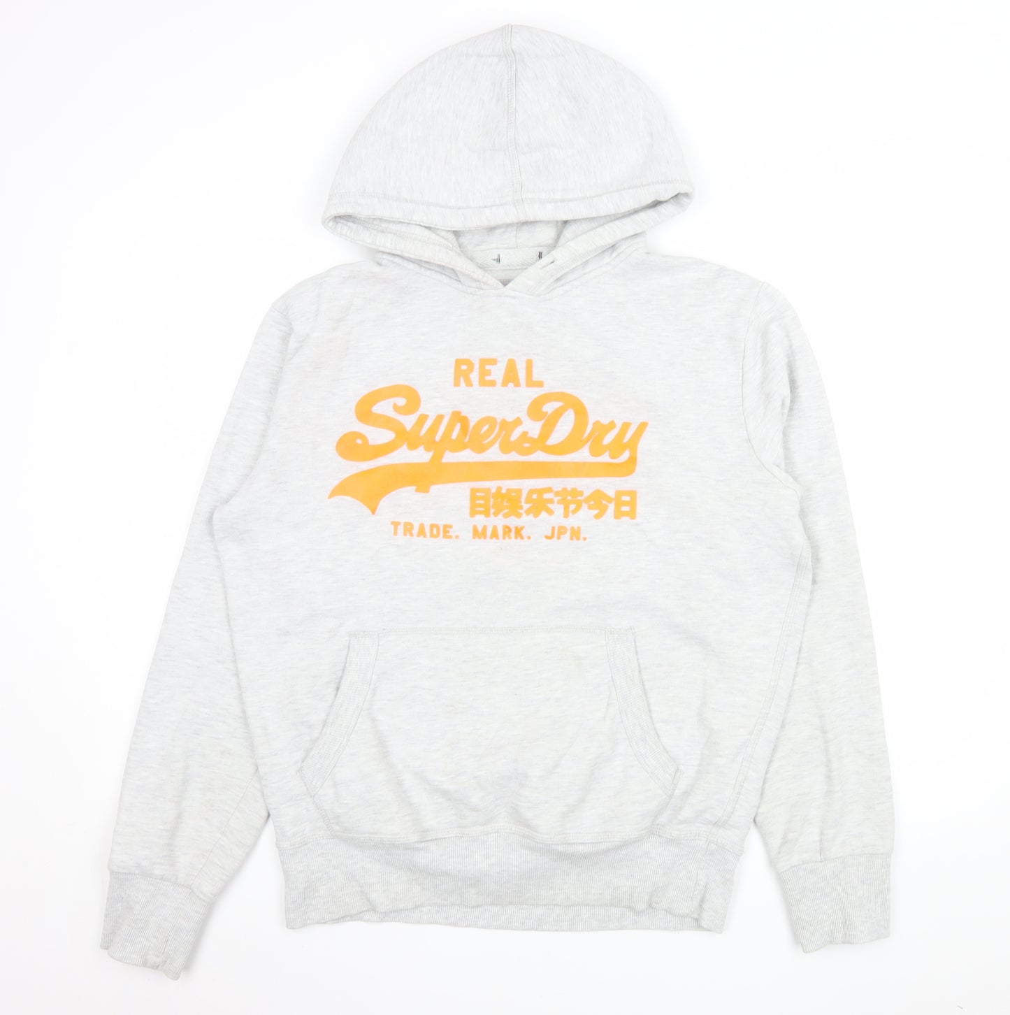 Superdry Men's Grey Pullover Hoodie Large Classic Logo