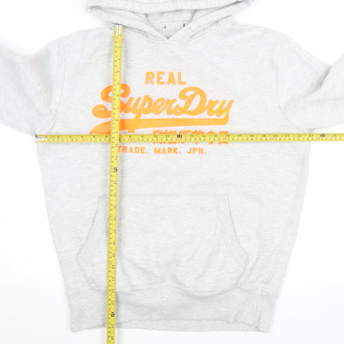 Superdry Men's Grey Pullover Hoodie Large Classic Logo