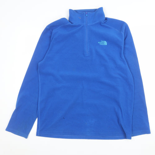 The North Face Men's Blue Fleece 1/4 Zip Pullover Sweatshirt M