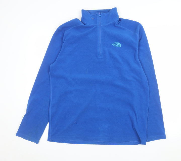 The North Face Men's Blue Fleece 1/4 Zip Pullover Sweatshirt M