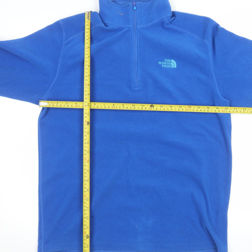 The North Face Men's Blue Fleece 1/4 Zip Pullover Sweatshirt M