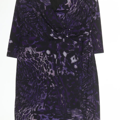 Windsmoor Women’s Purple Animal Print Wrap Dress Size 12