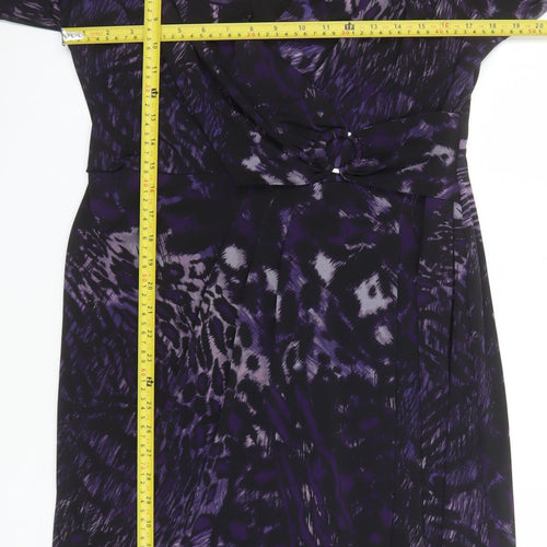 Windsmoor Women’s Purple Animal Print Wrap Dress Size 12