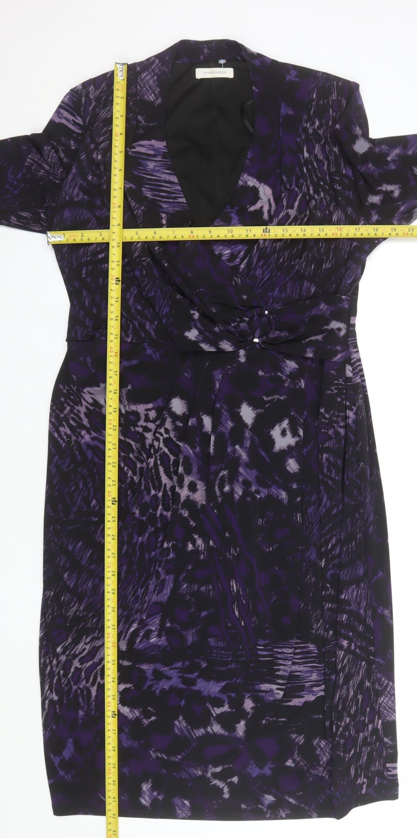 Windsmoor Women’s Purple Animal Print Wrap Dress Size 12