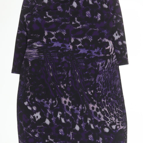 Windsmoor Women’s Purple Animal Print Wrap Dress Size 12