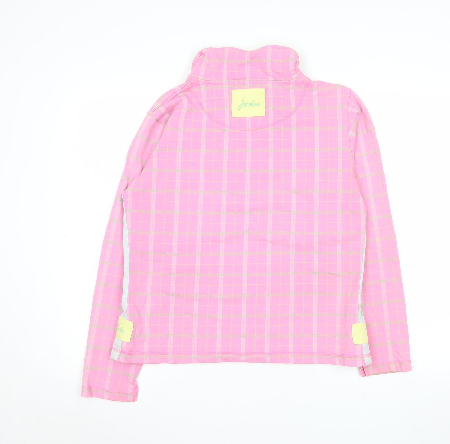 Joules Women Pink Check 1/2 Zip Pullover Sweatshirt Size 14