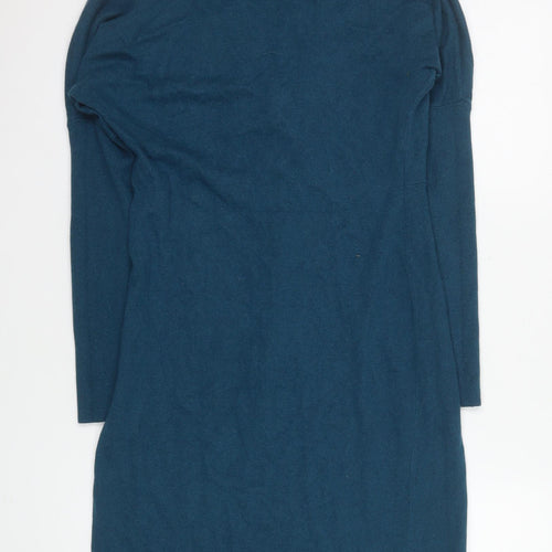 Monsoon Women’s Blue Knit Cowl Neck Sweater Dress Size S