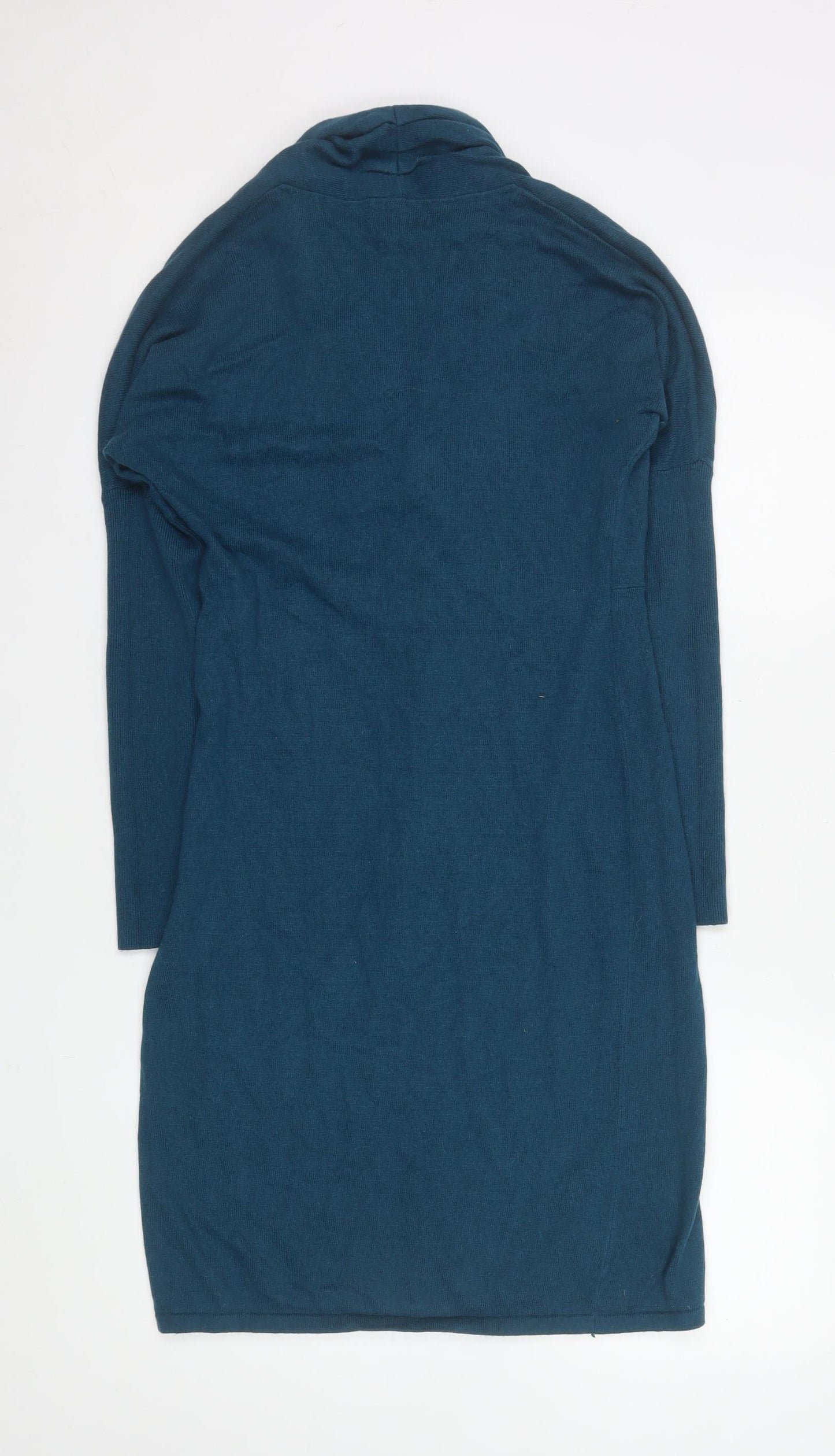Monsoon Women’s Blue Knit Cowl Neck Sweater Dress Size S
