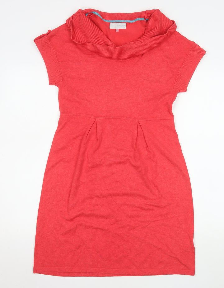 John Lewis Women Red Cowl Neck Knit Shift Dress Size 12