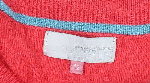 John Lewis Women Red Cowl Neck Knit Shift Dress Size 12