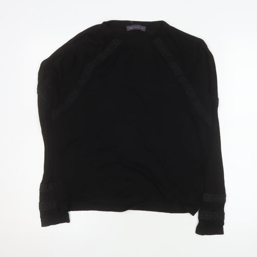 Marks and Spencer Women's Black Knit Long Sleeve Blouse Small