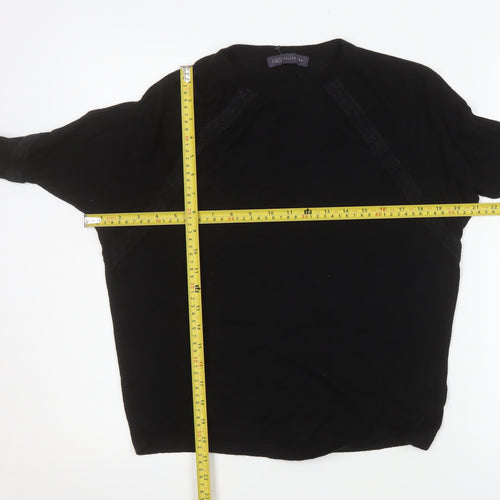 Marks and Spencer Women's Black Knit Long Sleeve Blouse Small