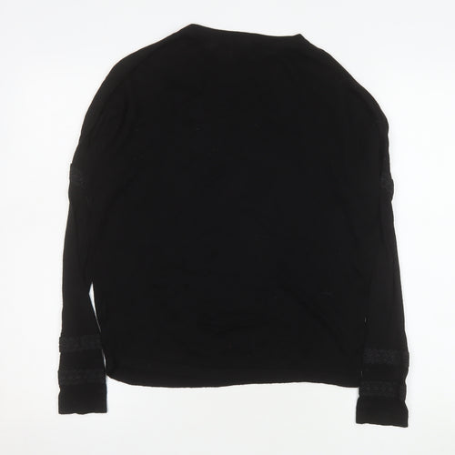 Marks and Spencer Women's Black Knit Long Sleeve Blouse Small