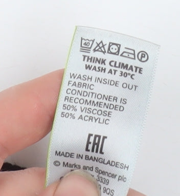 Marks and Spencer Women's Black Knit Long Sleeve Blouse Small