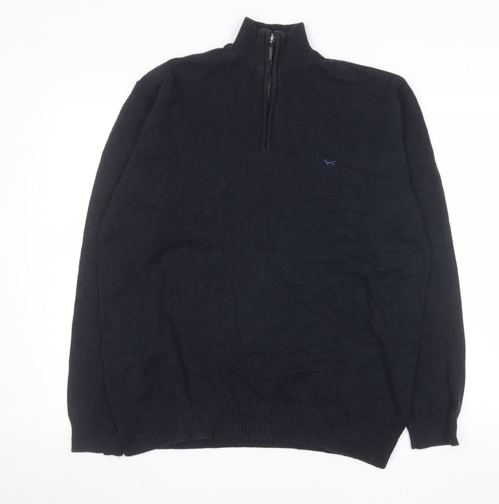 Wolsey Men's Blue Half Zip Cotton Pullover Sweatshirt Size L