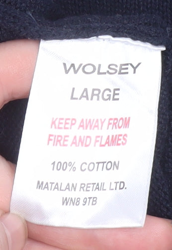 Wolsey Men's Blue Half Zip Cotton Pullover Sweatshirt Size L