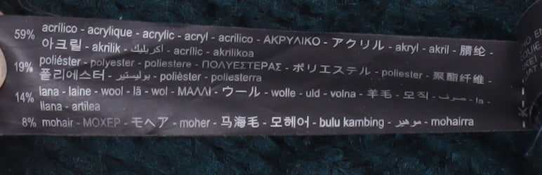 Zara Men Green Chunky Knit Hooded Pullover Jumper Size S