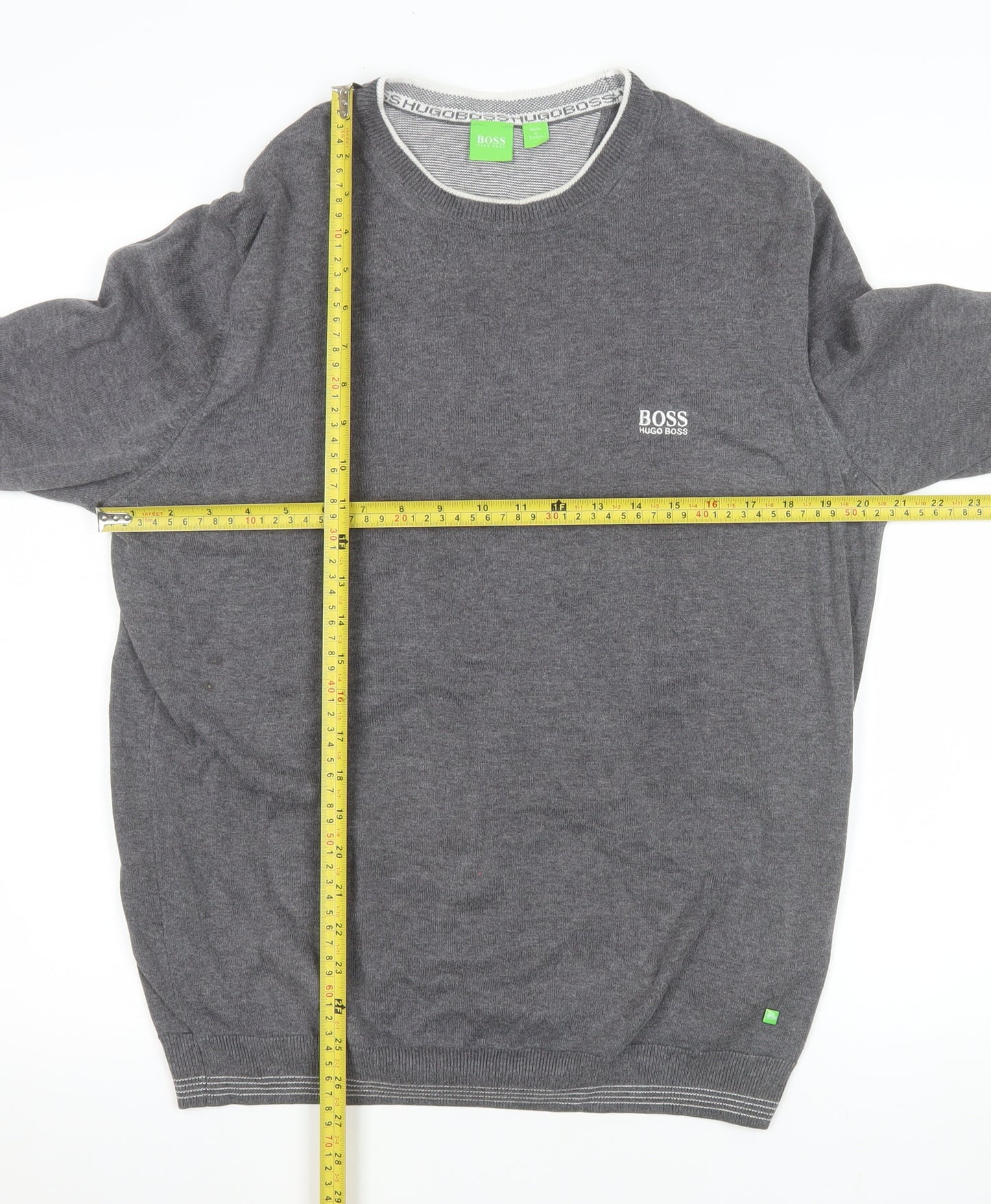 Hugo Boss Men's Grey Knit Crew Neck Pullover Sweatshirt L